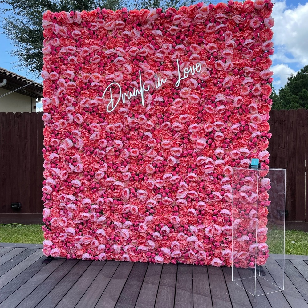 8x8 PINK PEACH PEONY FLOWER WALL weddings showers